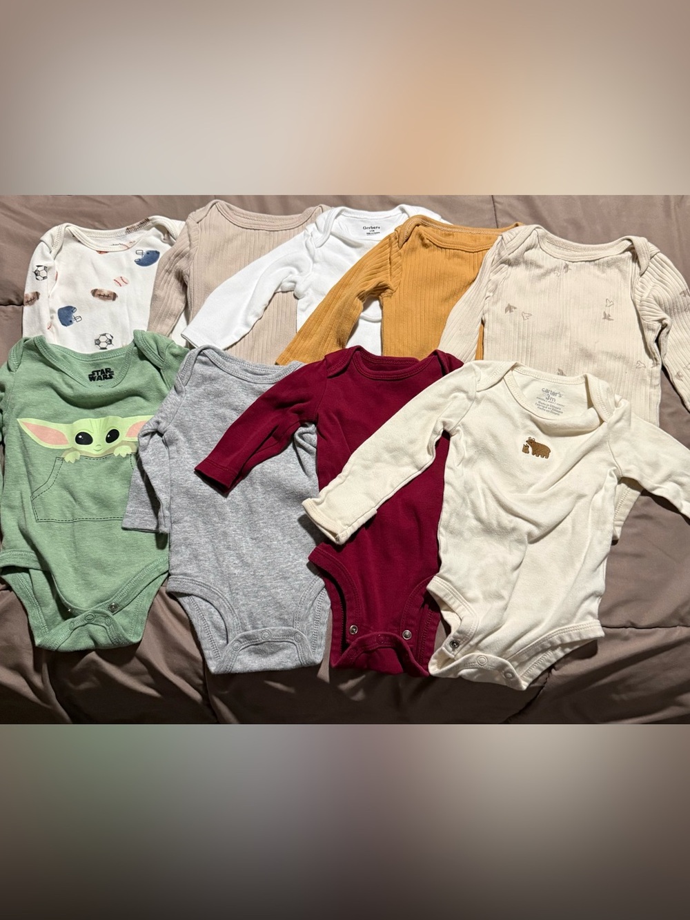 Gerber Baby Long-Sleeve One-Piece Bodysuits - 3 mo & 3-6 mo